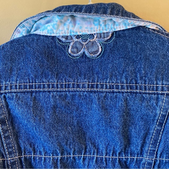 Vintage Sesame Street Floral Jacket Denim Jean Button Closure Baby Girl 6-9M - Picture 4 of 9
